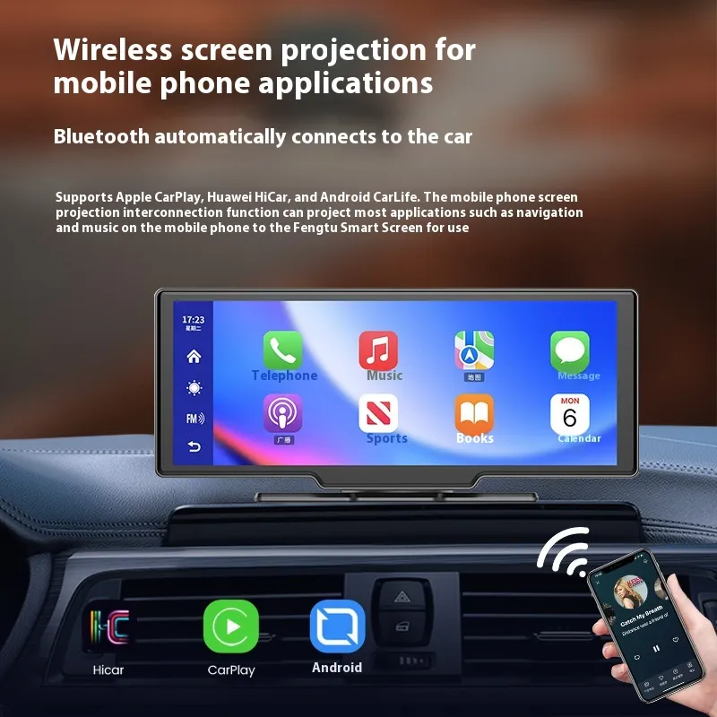 מסך חכם לרכב CarPlay עם דשקאם וניווט