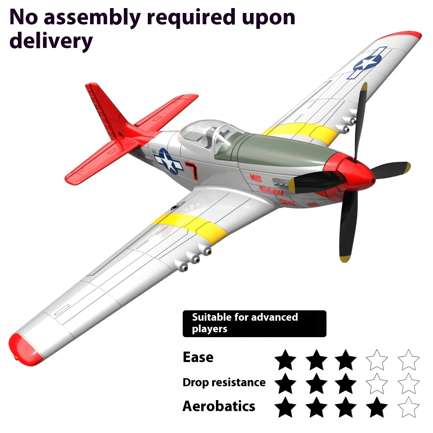 טיסן RC מוסטנג P-51D — אדום